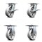Service Caster 6 Inch V Groove Semi Steel Caster Set with Roller Bearing 2 Brakes and 2 Rigid SCC-35S620-VGR-SLB-2-R-2 - alternate 1